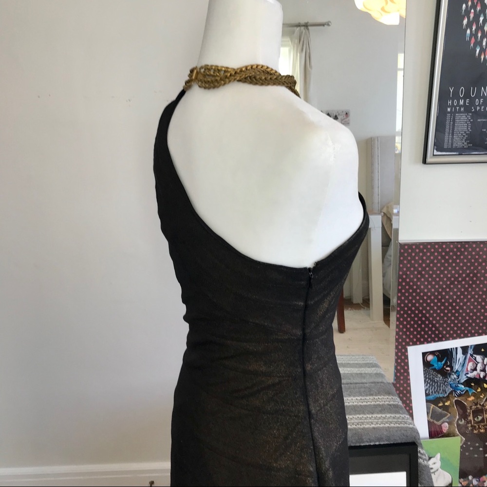 One shoulder Dress Express Small Metallic Bronze - Picture 8 of 10